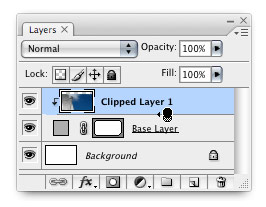 Clipping mask in the Layers palette