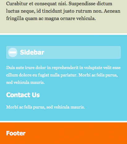 Screenshot of responsive layout with collapsed sidebar