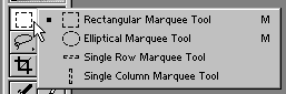 The Marquee tool in the Tools palette