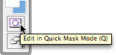 The Quick Mask button in the Tools palette