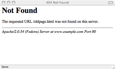 Default Apache 404 error page