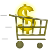Dollar symbol in shopping cart