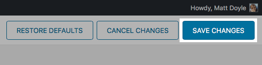 Wordfence options: Save Changes button